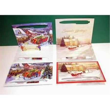 Bulk Buys Christmas Greeting Cards with Misprint Plastic Pen - Case of 100