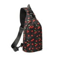 thumbnail image 2 of Novelty Black Cherry Sports Sling Bag, 2 of 6