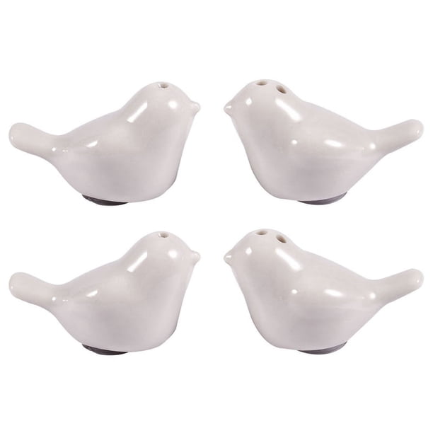 2 Juego de Los Pajaros Del Amor de Ceramica de la Boda Saleros Y Pihombresteros Personalizada Favores -, Color Blanco