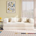 thumbnail image 2 of YINIX 78.6"  Sofa Couch with Two Pillows,  Comfy Modular Convertable Sofa Bed for Living Room, Beige, 2 of 9