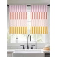 thumbnail image 4 of Sheer Curtains 45 Inches Long, Colorful Stripe Light Filtering Window Curtains for Living Room, Modern Pink Red Yellow Vertical Striped Rod Pocket Voile Sheer Curtain Drapes, 52"W x 45"L, 2 Panels, 4 of 8
