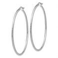 thumbnail image 2 of Primal Gold 14 Karat White Gold Diamond-cut 2mm Round Tube Hoop Earrings, 2 of 4