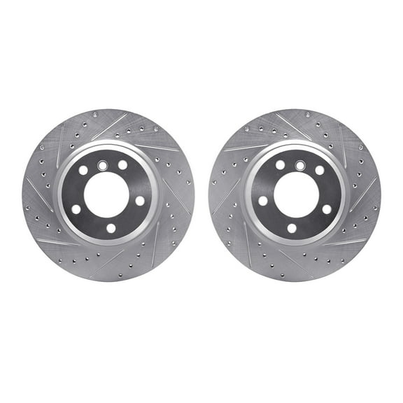 Dynamic Friction Company Front Brake Rotors-Drilled and Slotted-Silver 7002-31019