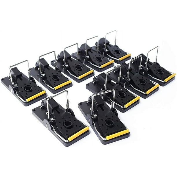 10 Trampa para Ratones - Trampa para Ratones Reutilizable y Fácil de Usar - Ratón de Plástico Trampa - Negra - Para Cocina Interior Hogar Jardín - Trampa para Ratas - Trampa para Ratas - Matamoscas pa