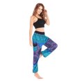 thumbnail image 4 of Pantalones bombachos largos para mujer, pantalones boho hippies, pantalones bombachos para hacer deporte. Morado oscuro, 4 of 9