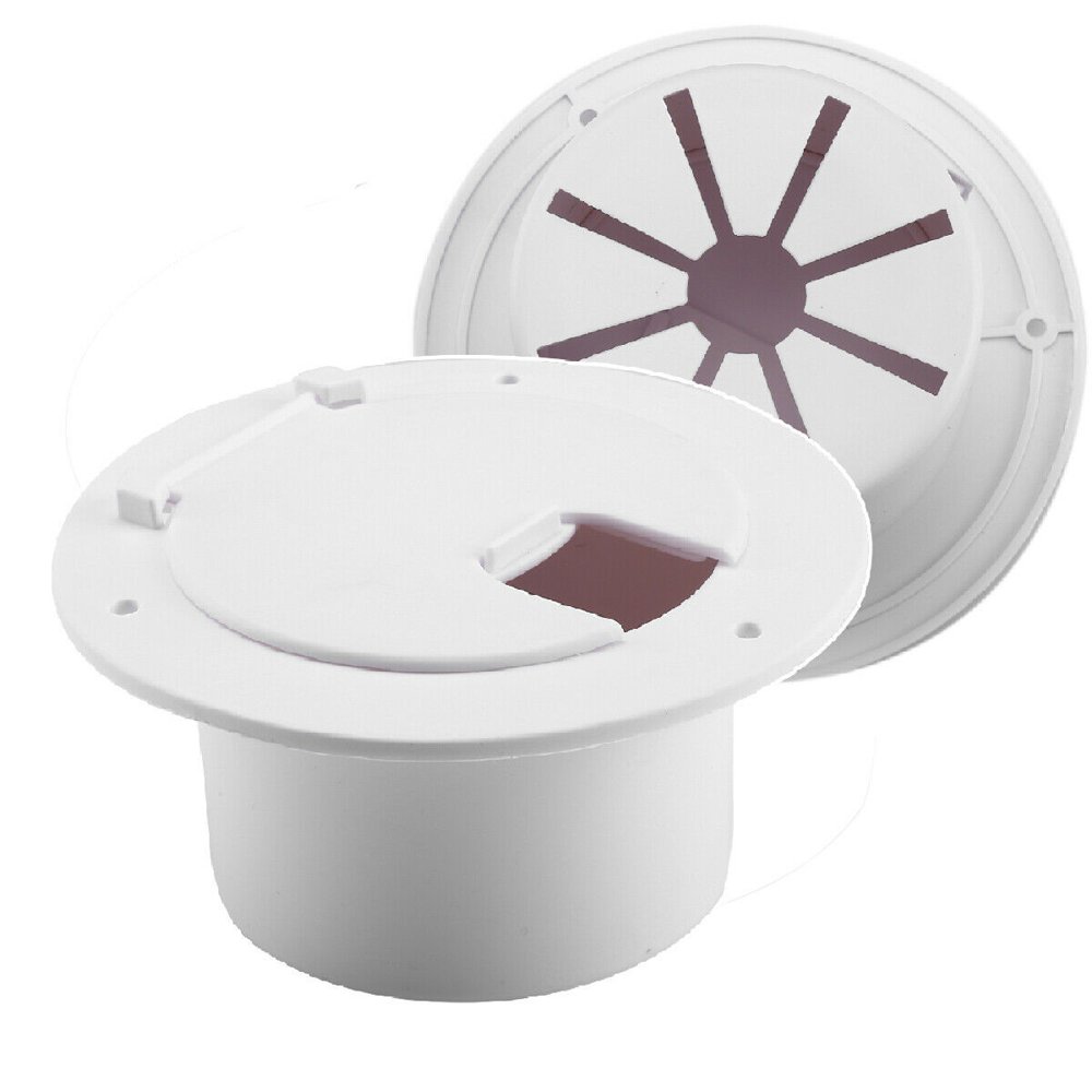 RV Camper Electric Power Cord Hatch/ Cover White Sun Fade Protected