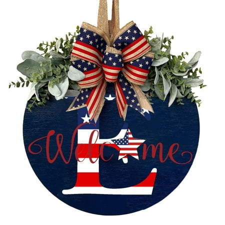 

ArWgKavx Hot Sale Hangs 2024 A Z New Surnames Independence Day Front Door Summer Garland Front Door A Z 26 Letters Farmhouse Welcome Sign With Garland Bow Coat With Front Yard Door Gift