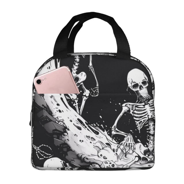 Disketp Skeleton Wave Artwork Bolsa Térmica para Almuerzo para Hombre y Mujer, Ideal para Trabajo, Senderismo y Picnic