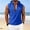 Blue, variant on Men's Stand Collar Button Linen Tank Top Sleeveless Vest Henley T-Shirt Summer Breathable Tee Base Tops Army Green-A