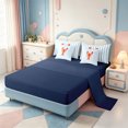 thumbnail image 3 of Erosebridal Mid-Century Line Pattern 7 Pieces Full Size Bedding Sets,Abstract Striped Full Size Bed in a Bag,Navy Blue Reversible, 3 of 7