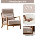 thumbnail image 3 of Mid Century Modern Accent Chair with High Back, Single Lounge Armchair with Solid Wood Frame, Comfy Reading Chair for Living Room, Easy Assembly
Visit the Store,High Back-beige, 3 of 16