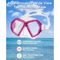 thumbnail image 3 of Reef Tourer Adult X-Plore 2-Window Mask & Snorkel Set, Bougainvillea Pink, 3 of 6
