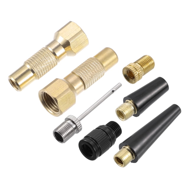 Unique Bargains Air Nozzle Kit with Quick Connector Brass for Most Tire Gauges Pressure Gauge Air Inflators