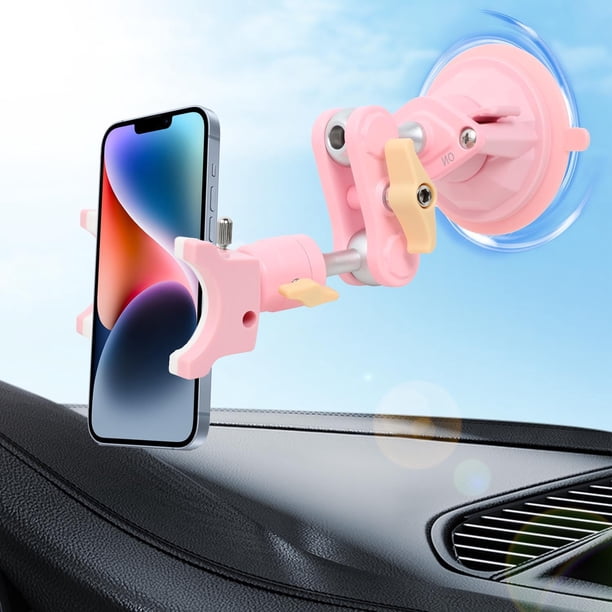 Soporte para teléfono con ventosa Rednow 360 giratorio universal rosa