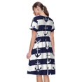thumbnail image 2 of Bixox Robe d'Été à Manches Courtes pour Femmes Robe Ample Longueur Genou avec Poches-Ancres, 2 of 7