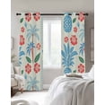 thumbnail image 4 of Pineapple Flowers Blackout Curtains for Bedroom Living Room Darkening Curtains 96 Inches Long Blue Red Tropical Botanical Palm Window Curtain 2 Panels Set Window Treatment Grommet Drapes 52"x96", 4 of 9