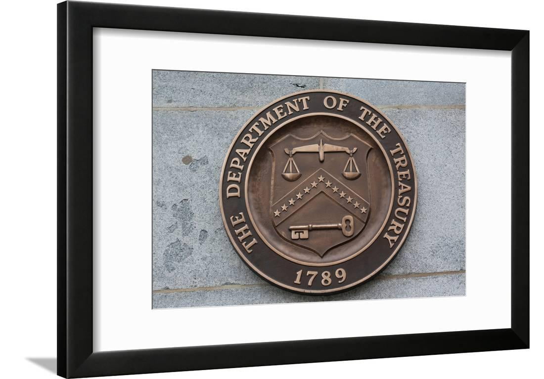 Department Of Treasury Seal USA Sticker Decal - 4x4 Inch, High-Quality Vinyl, UV & Water Resistant