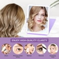 thumbnail image 6 of Folding Lighted Makeup Mirror with 72 LEDs 3 Colors Light Modes USB Rechargable 1800mA Batteries Portable Ultra Thin Compact Vanity Mirror Dimmable Travel Mirror, 6 of 6