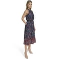 thumbnail image 3 of Falling Flowers Women's Ruffle Neck Midi Dress, Sizes XS-XL, 3 of 6