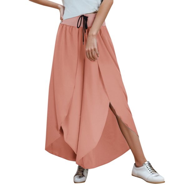 Gibobby Casual Pajama Pantalones de yoga sueltos con cintura elástica y cintura alta para mujer Pantalones largos casuales (Pink, XL)