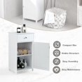 thumbnail image 5 of RONG-3 Bathroom Floor Cabinet, Single Door Side Storage Cabinet with Drawer, Wooden Storage Organizer for Bathroom, Living Room, Entryway,White, 5 of 7