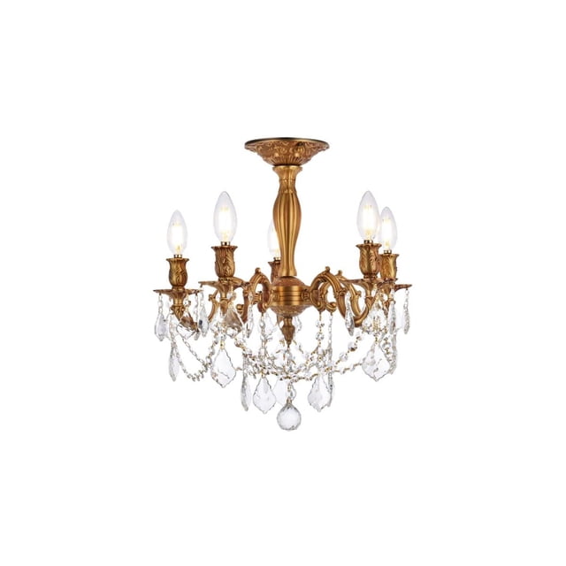 Elegant Lighting Rosalia 18" 5 Light Royal Crystal Chandelier