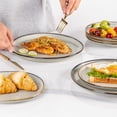 thumbnail image 4 of AmorArc Ceramic Plates Set of 6, 8.5 Inch Handmade Reactive Glaze Stoneware Plates set for Dessert, Salad, Appetizer, Dinner, Microwave & Dishwasher Safe, Scratch Resistant-Green Wheat, 4 of 9