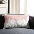thumbnail image 3 of Safavieh Sarla Geometric Squares Pillow, 12" x 20", Blush/Gold, 3 of 5