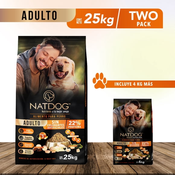 Bundle Alimento para perro Natdog Adulto 25kg + 4 kg NATDOG Bundle 25kg + 4kg