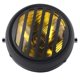 thumbnail image 1 of Grille de protection universelle pour phare avant de moto, coque noire rétro, lentille jaune, 1 of 4