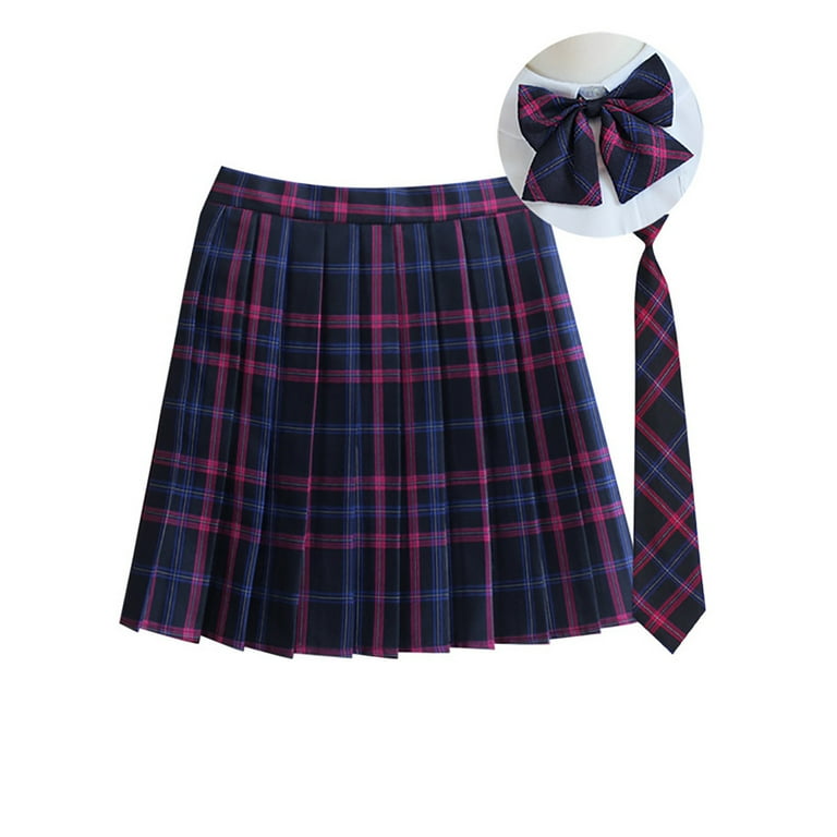 Gnurob on Sale Women Plaid Pleated Skirts Short A-Line Mini Skirt