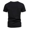 thumbnail image 4 of VSSSJ Mens Muscle T Shirts Slim Fit V-Neck Short Sleeve Henley Shirt Quick Dry Basic Solid Color Comfy Gym Workout Athletic Tees Black XXXL, 4 of 9
