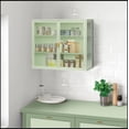 thumbnail image 2 of 27.56"Glass Doors Modern Two-door Wall Cabinet with Featuring Three-tier Storage for Entryway Living Room Bathroom Dining Room,Mint Green, 2 of 11