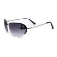 thumbnail image 3 of Classy Rimless Oval Metal Rim Luxury Gentlemanly Sunglasses Silver - Smoke, 3 of 4