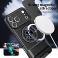 thumbnail image 2 of Dteck Magnetic Case with Tempered Glass Screen Protector for iPhone 17 Pro Max,Shockproof TPU+PC Slide Lens Protection Case Compatible with Mag Safe Ring Holder Hidden Kickstand Back Cover,Blue, 2 of 10