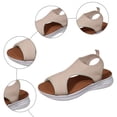 thumbnail image 7 of Flip Flops for Women Boho Flower Slip on Wedge Sandals Casual Summer Platform Orthopedic Walking Shoes Khaki Size 9.5, 7 of 7