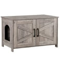 thumbnail image 4 of ZENY Cat Litter Box Enclosure Wooden Cat Washroom Furniture Hidden with Barn Door Stylish Cat House, 4 of 11