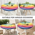 thumbnail image 7 of Colorful Tie Dye Mountain Pattern Round Fitted Tablecloth with Elastic Edge,Dining Table Cover Waterproof,Outdoor Round Tablecloth for Camping,Dining,Indoor and Outdoor, 7 of 7
