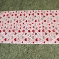 thumbnail image 3 of Cotton Print Table Runner Floral Hearts and Dots Red, 3 of 3