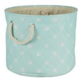 thumbnail image 1 of Design Imports CAMZ14222 Polyester Trellis Paw Round Pet Bin, Light Aqua, 1 of 4