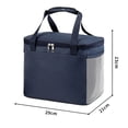 thumbnail image 3 of Bolsa Térmica Bolsa de almuerzo de película de aluminio Bolsa de picnic antiincrustante para oficinas escolares (L azul oscuro), 3 of 5