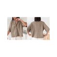 thumbnail image 2 of FOCUSNORM Women Autumn Knit Cardigan Half Sleeve Round Neck Solid Color Button Up Knitwear, 2 of 8