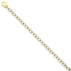 Solid 14k Yellow and White Gold Two Tone 6.5mm Unique Link Chain Necklace - with Secure Lobster Lock Clasp 24"