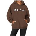 thumbnail image 2 of WEAIXIMIUNG Chandails en Molleton d'Automne pour Femmes Plus Sweat à Capuche Décontracté à Col Rond avec Poche Imprimée, 2 of 3