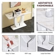thumbnail image 6 of Sumdeal Modern Console Table for Entryway,47" Console Entryway Table w/Faux Marble Top & U Shape Pedestal Base,Long Narrow Console Sofa Table Entrance Hallway Table for Living Room Behind Couch,White, 6 of 8