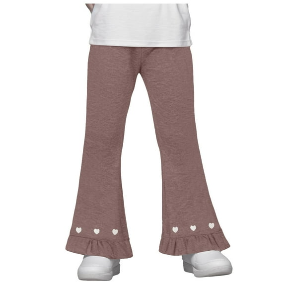 Zshosam Tween Girl Wide Leg Sweatpants Girls Sweatpants for Kids Girls Jogger Pants Girls Clothes Size 5T 6T ,(Coffee 5-6 Years)