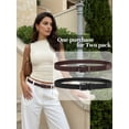 thumbnail image 2 of Maikun Belts for Women Elastic Braided Woven Belts 2pc Black Brown Women Belt for Casual, 2 of 7