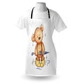 thumbnail image 3 of Bear Apron Teddy Bear Caught up in Rain with Rubber Boots Holding an Umbrella Cartoon, Unisex Kitchen Bib Apron with Adjustable Neck for Cooking Baking Gardening, Sand Brown Yellow Blue, by Ambesonne, 3 of 3