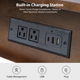 thumbnail image 3 of 23" Wooden End Table with Charging Station and Tray Modern End Table  Walnut, 3 of 7
