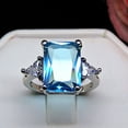 thumbnail image 2 of Myriam Statement Ring Created Emerald Blue Topaz Womens Ginger Lyne Collection, 2 of 6